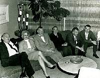 L-R: Jess C. Cauble, Hazel Hostetter, Herbert E. Grier, K.H. Gehricke, Jack Knight, Ralph "Jim" Freedman