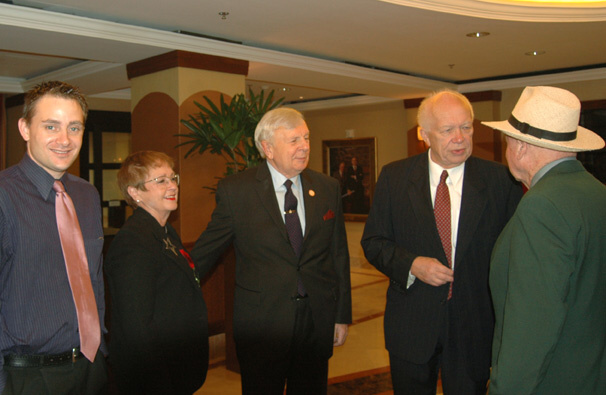 Chris Sturdevant, Chairman, Midwest Chapter of The Cold War Museum (not a panelist), me, Dr. Toth, Dr. Khrushchev, and Carl. 