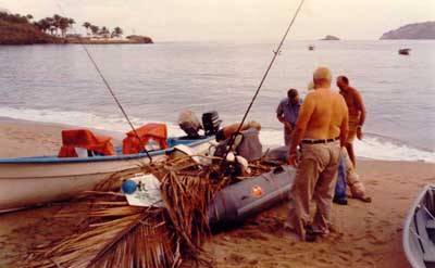 Launching my own Dorado luring island at Tropico Cabana RV park in Rincon de Guayabitos, Mexico