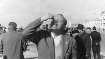 Werner in Holland eating herring, his favorite food